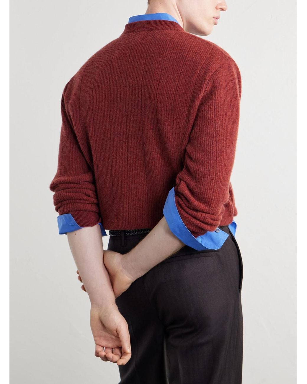 Oliver Spencer Red Blenheim Wool Sweater for men