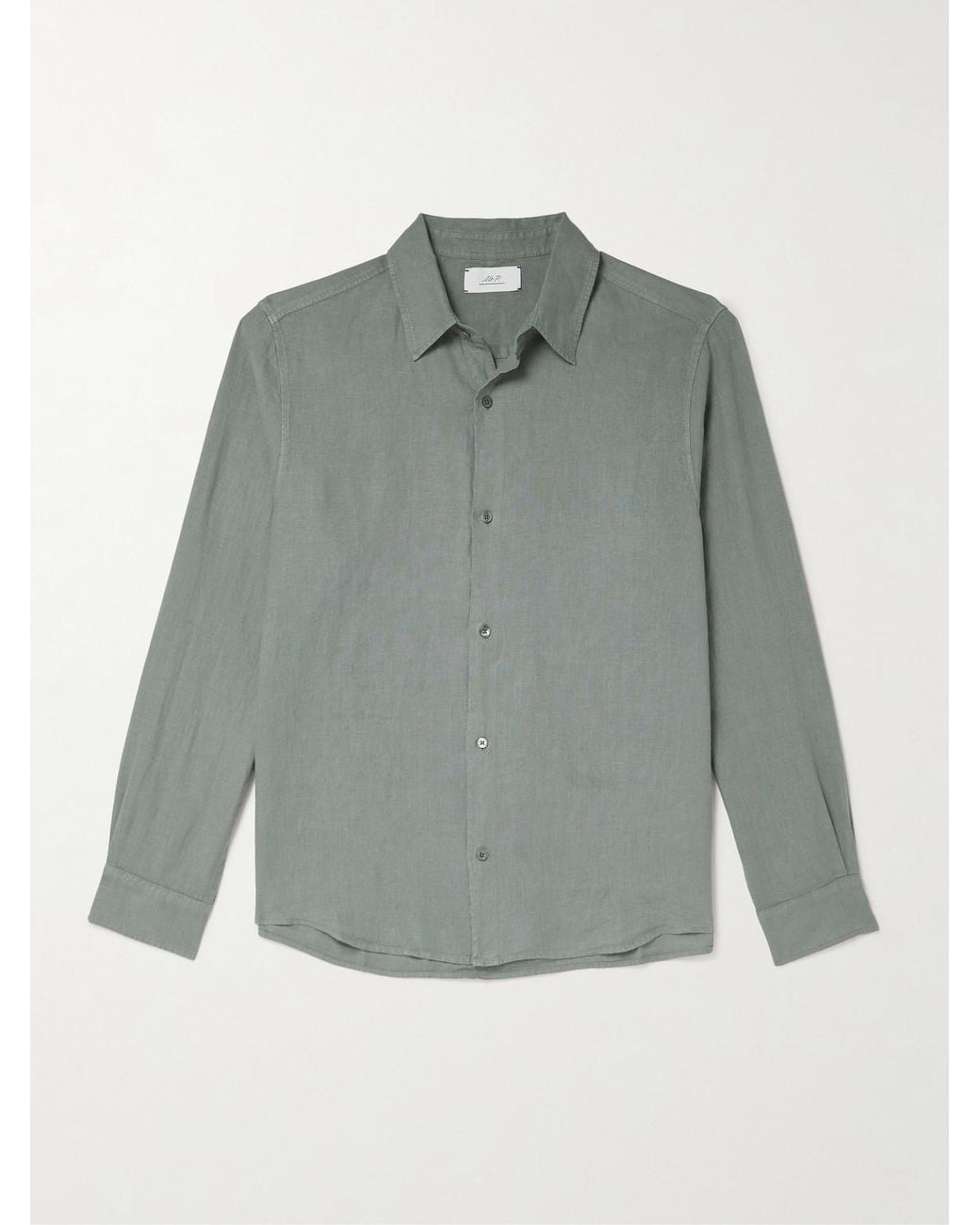 Mr P. Gray Garment-Dyed Linen Shirt for men