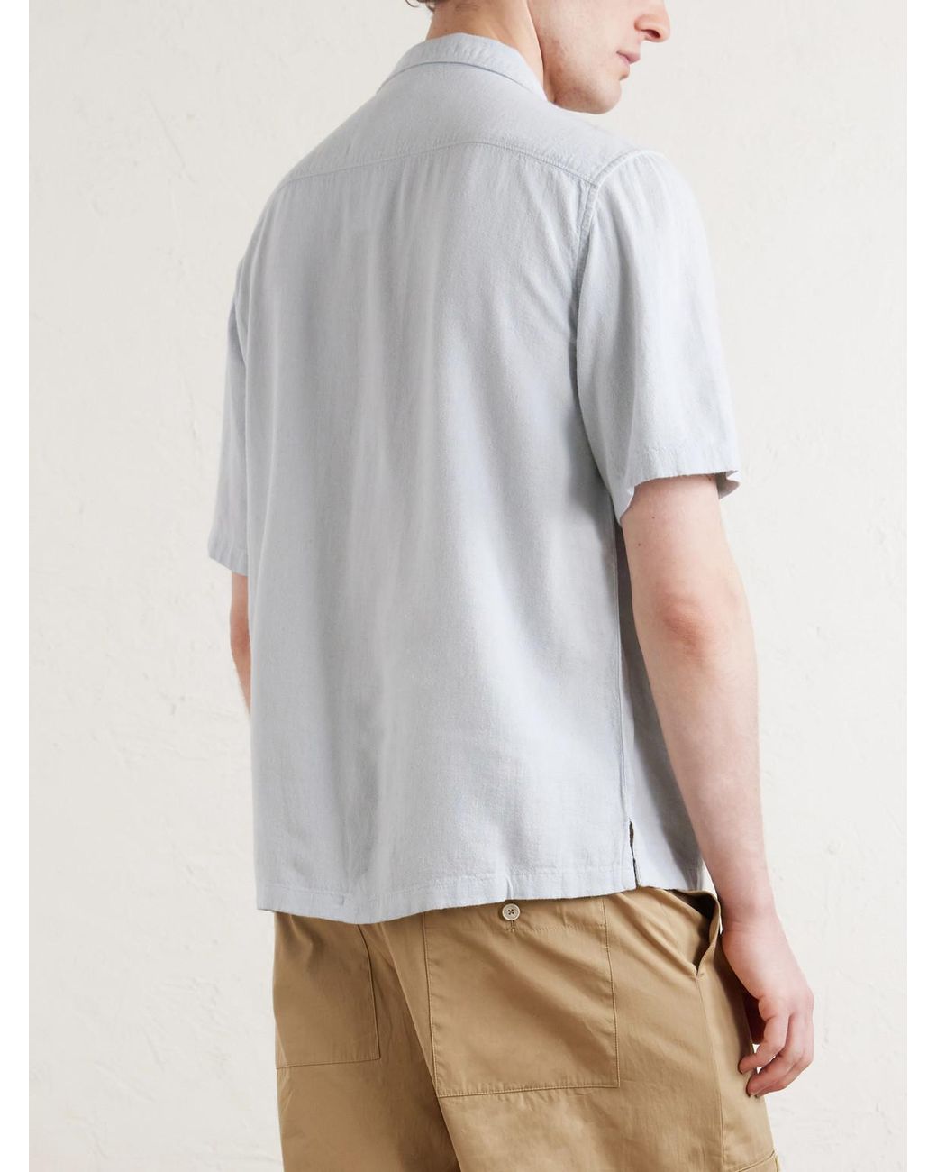 Aimé Leon Dore White Embroidered Linen-Blend Shirt for men