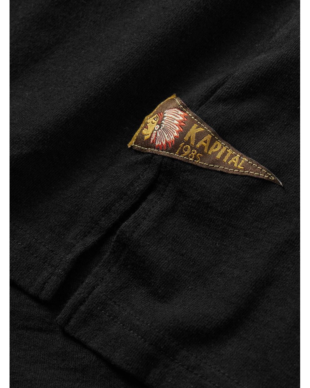 Kapital Black Logo-Appliquéd Cotton-Jersey T-Shirt for men