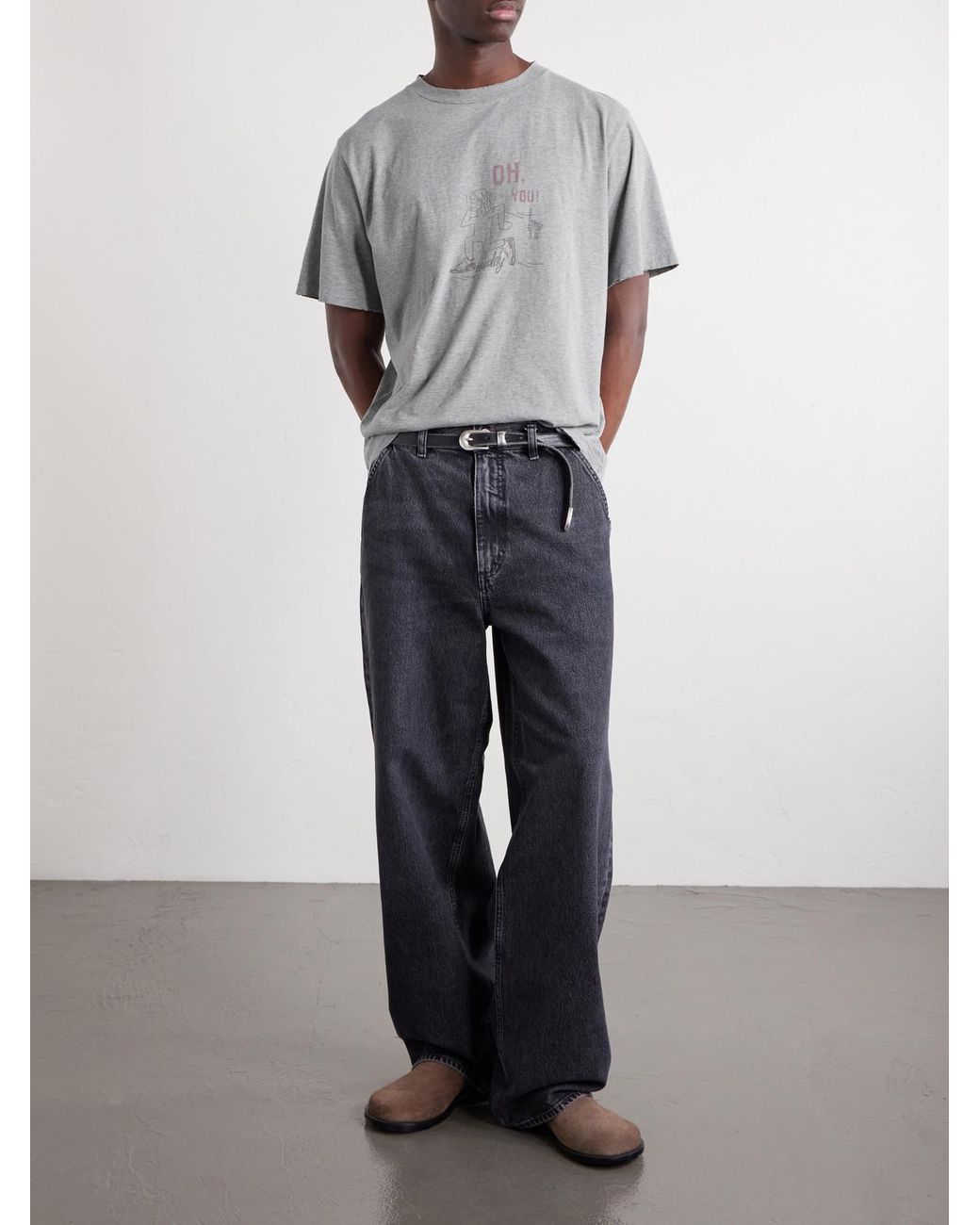 Remi Relief Gray Oh, You Printed Cotton-Jersey T-Shirt for men