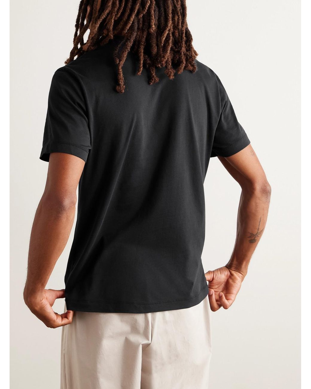 James Perse Black Lotus Brushed Cotton-jersey T-shirt for men