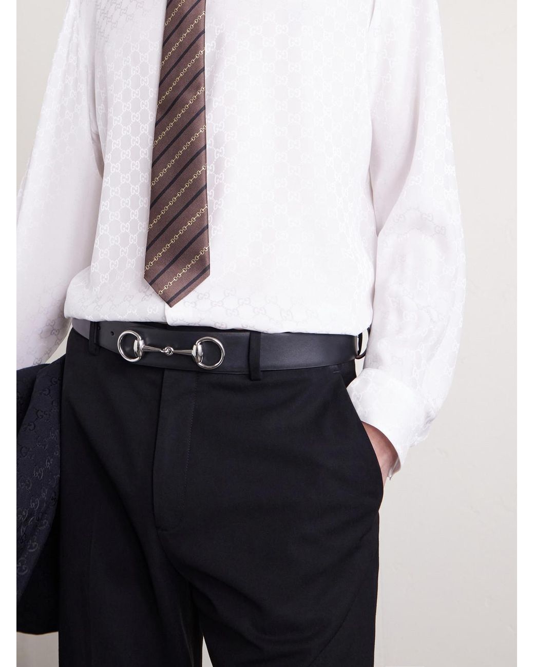 Gucci Black Horsebit 1955 4Cm Leather Belt for men