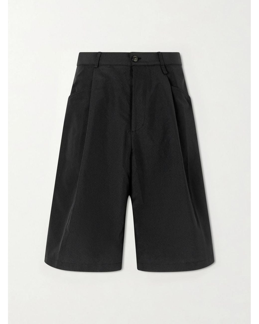 Willy Chavarria Black Chilango Straight-Leg Pleated Woven Bermuda Shorts for men