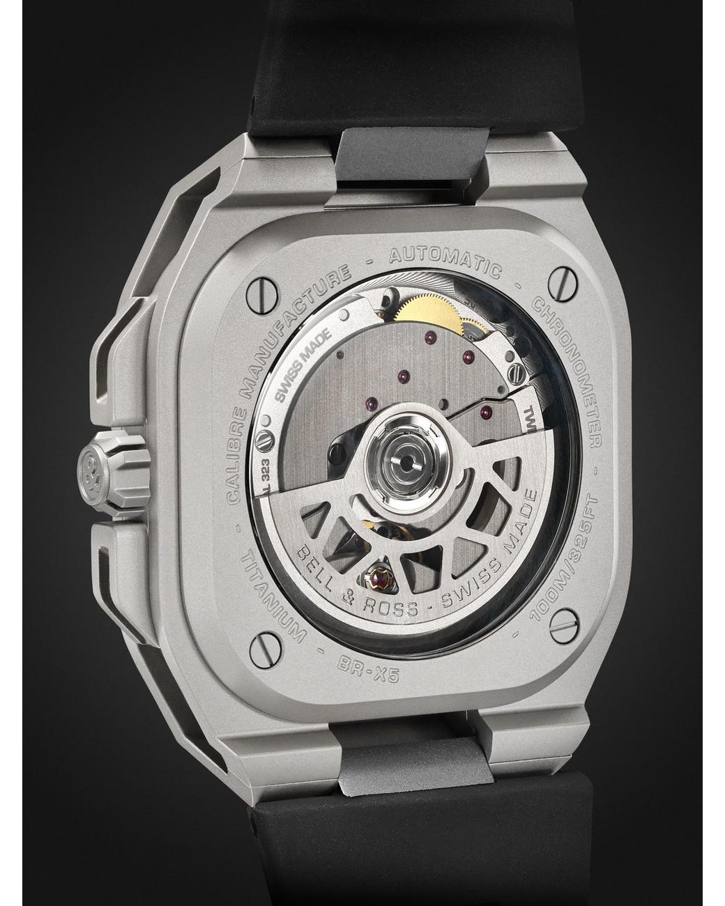 Bell & Ross Black Br-X5 Automatic Chronometer Titanium Watch, Ref. Brx5R-Bl-Ti/Srb for men