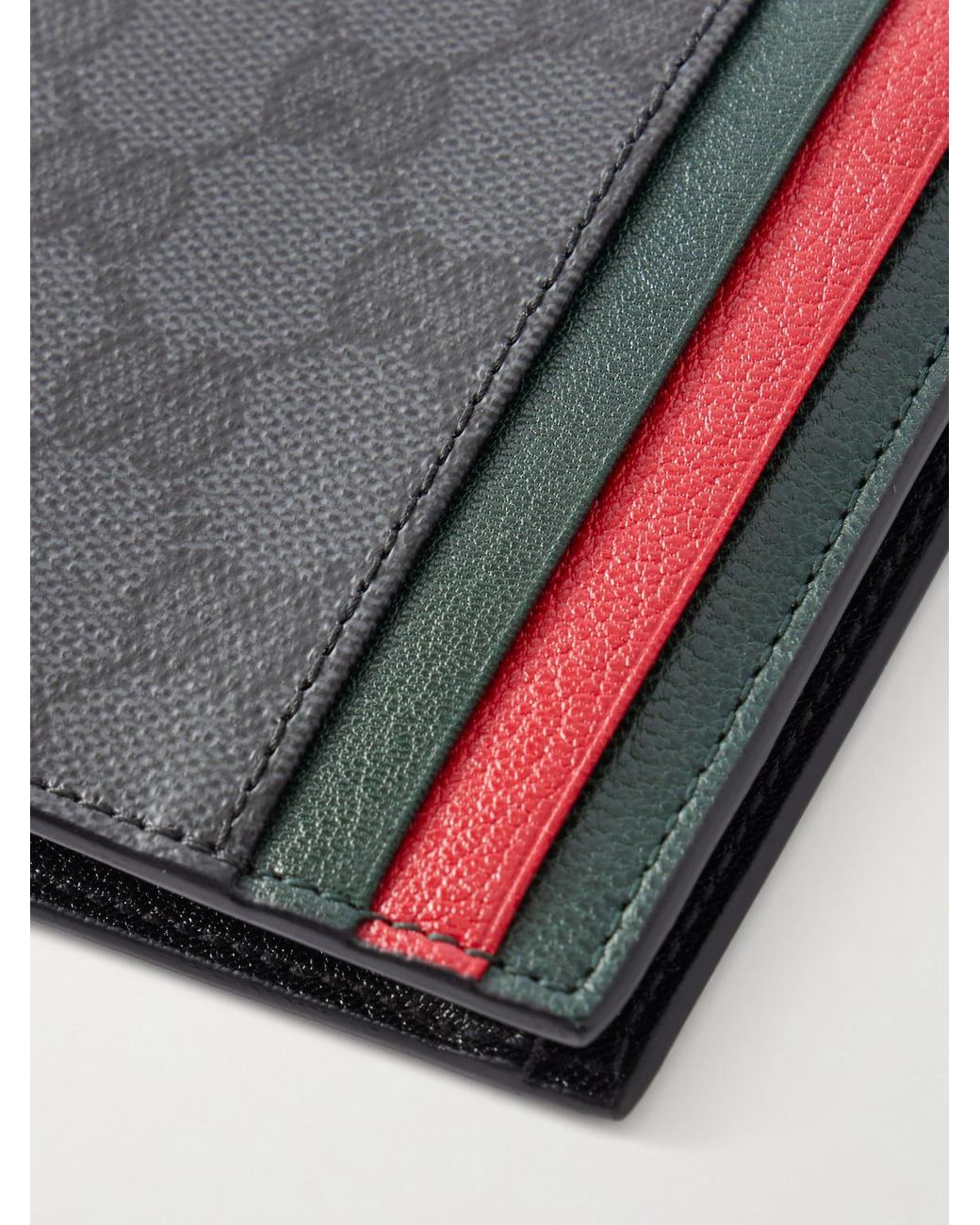 Gucci Black Web-Trimmed Gg Supreme Coated-Canvas Billfold Wallet for men