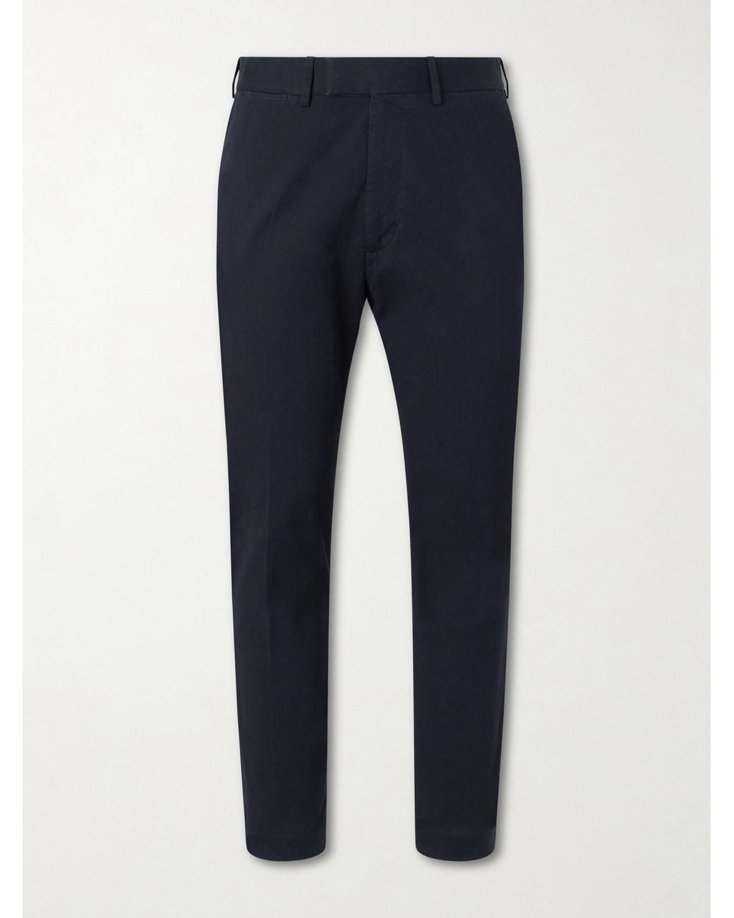 Tom Ford Blue Tapered Cotton-Blend Twill Trousers for men