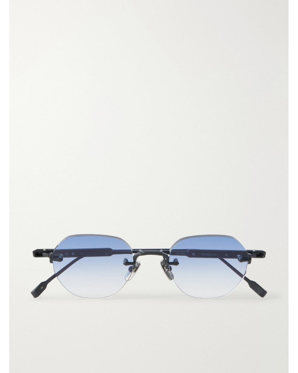sato Blue Terebellum I Rimless Round-Frame Titanium Sunglasses for men