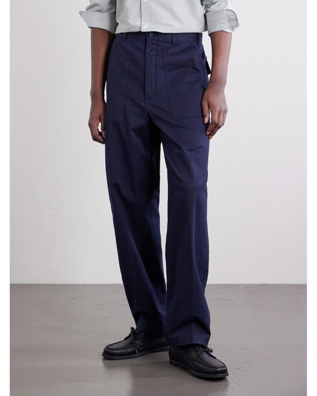 Ralph Lauren Blue Straight-leg Cotton-blend Twill Trousers for men