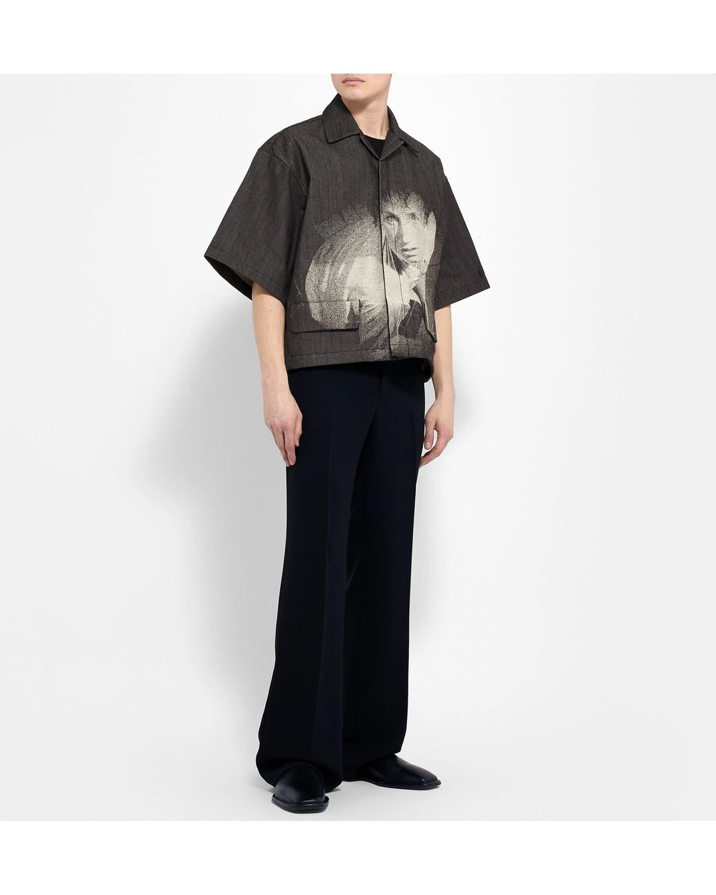 Undercover + Cindy Sherman Camp-collar Printed Denim Shirt in