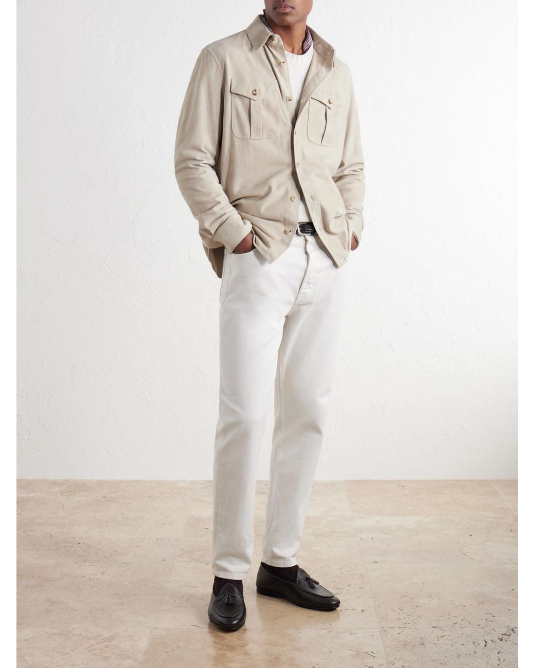 Ralph Lauren Natural Suede Overshirt for men