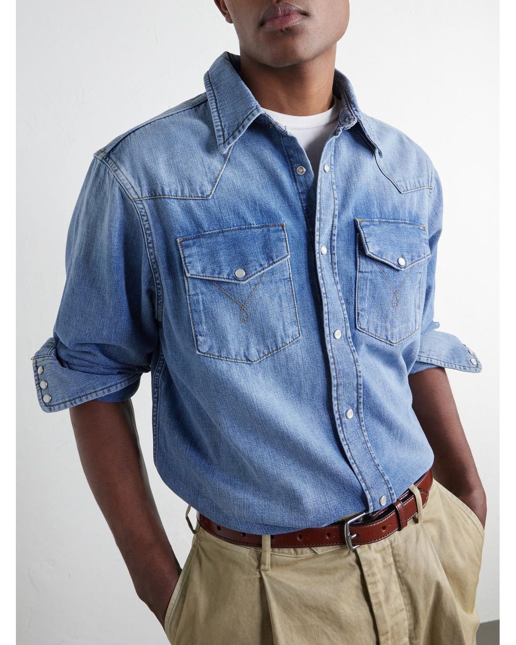 Aimé Leon Dore Blue Denim Shirt for men