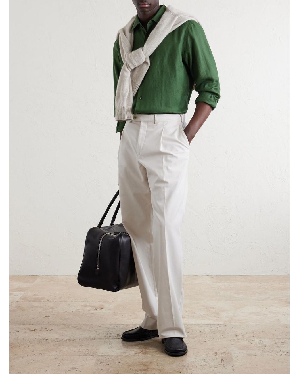 Zegna Green Oasi Linen Shirt for men