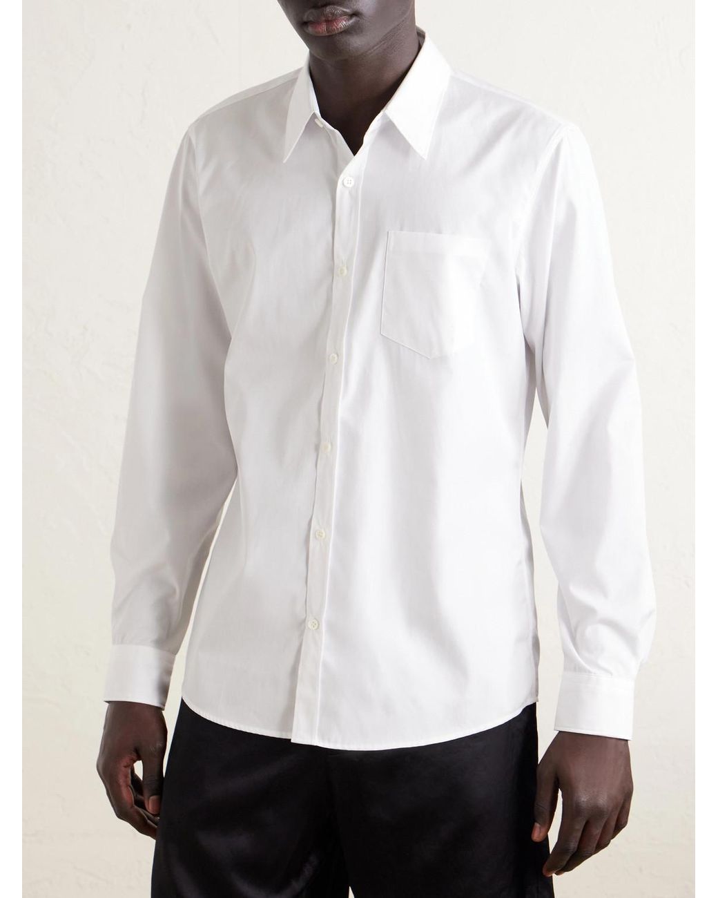 Dries Van Noten White Cotton-Poplin Shirt for men