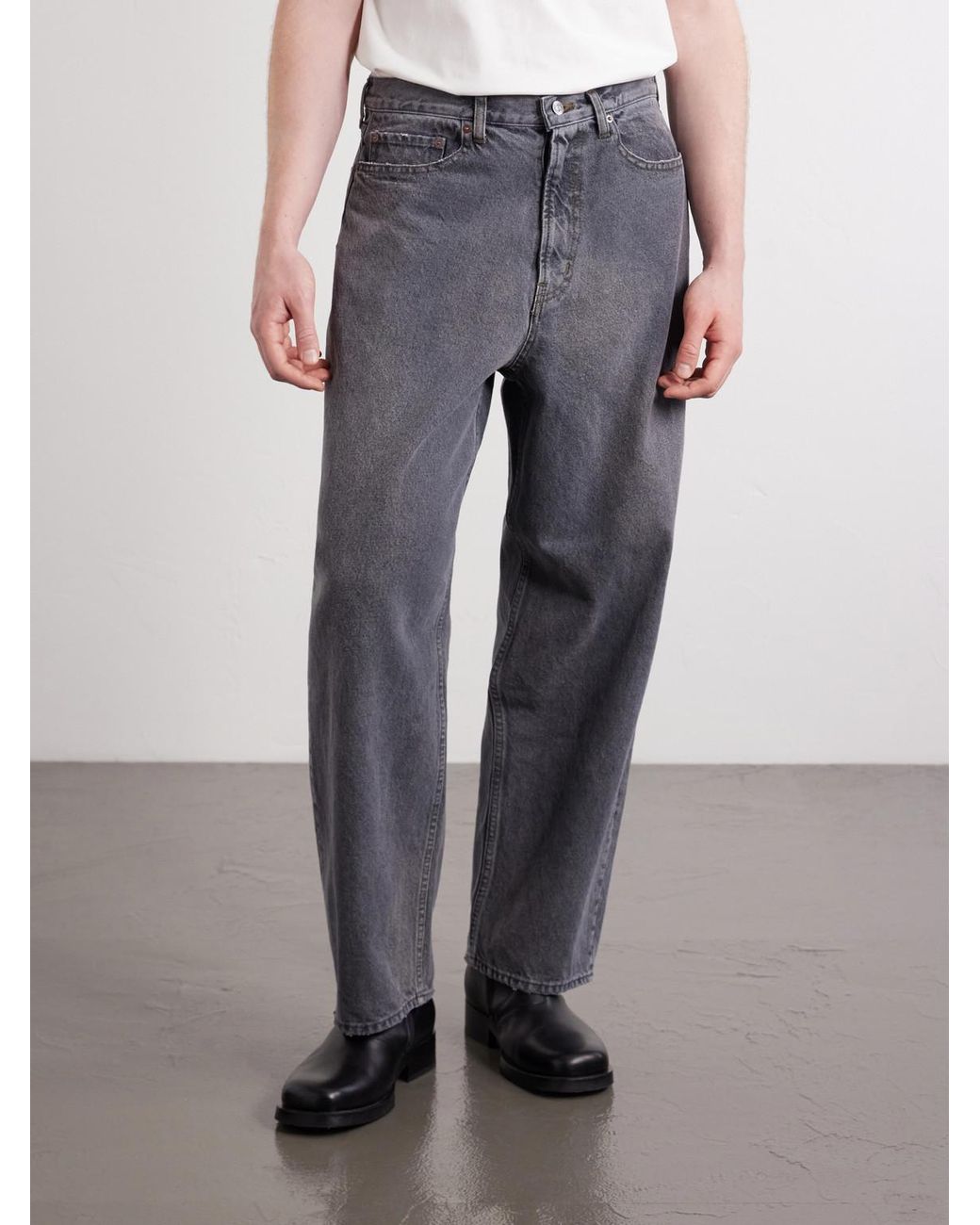 A.PRESSE Gray Wide-Leg Jeans for men