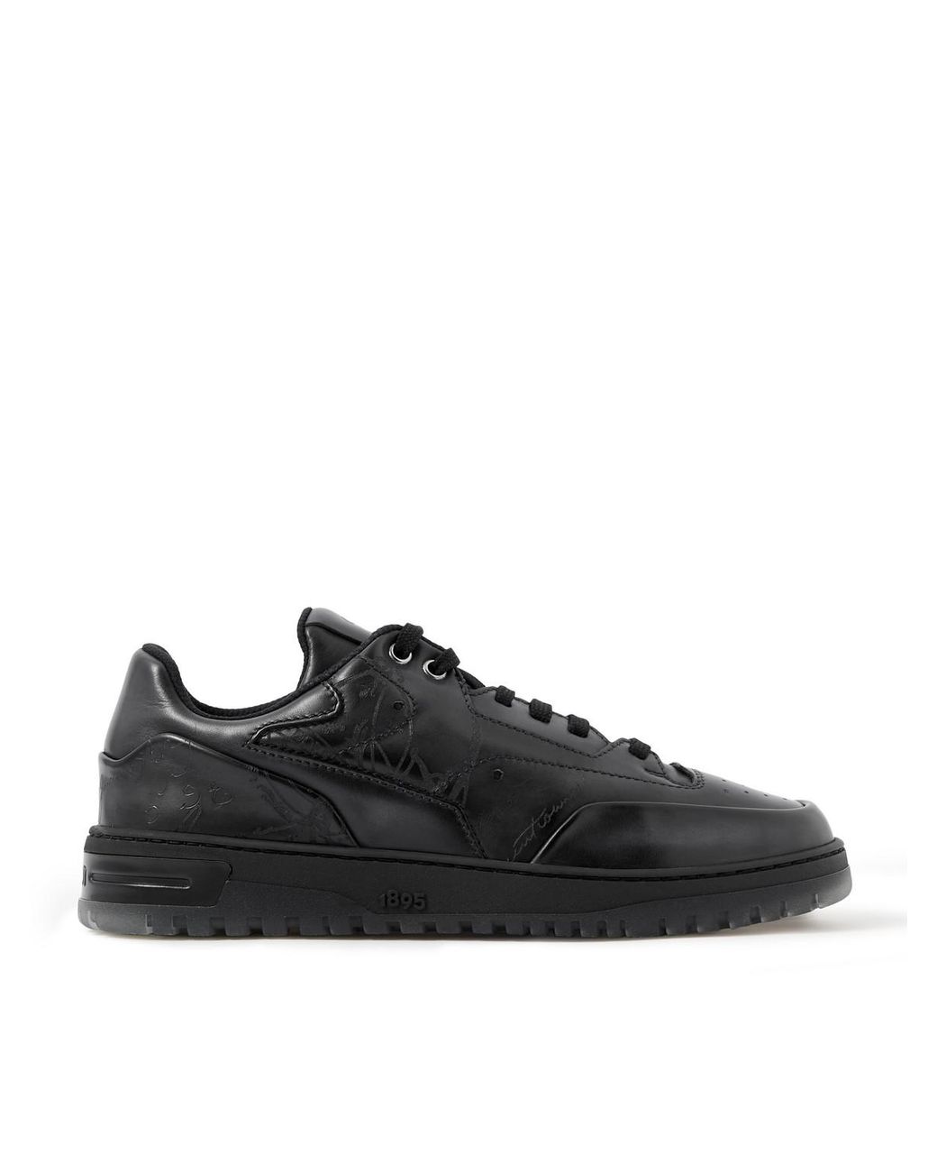 Berluti Playoff Scritto Venezia Leather Sneakers in Black