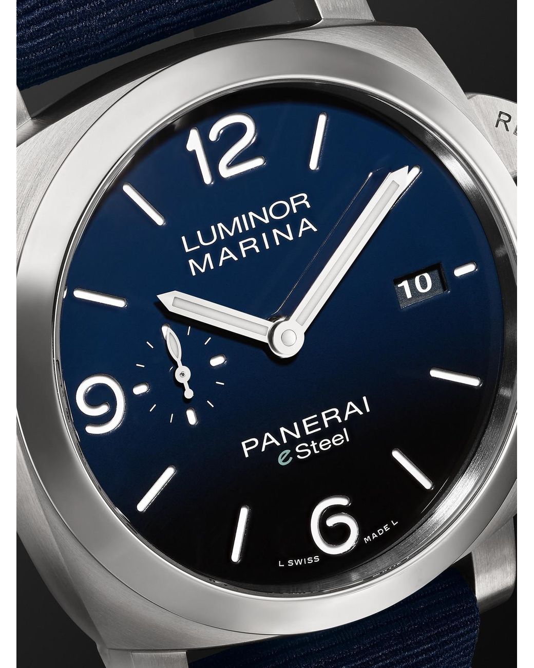 Panerai Blue Luminor Marina Automatic Esteel And Recycled Pet Watch, Ref. Pam01157 for men