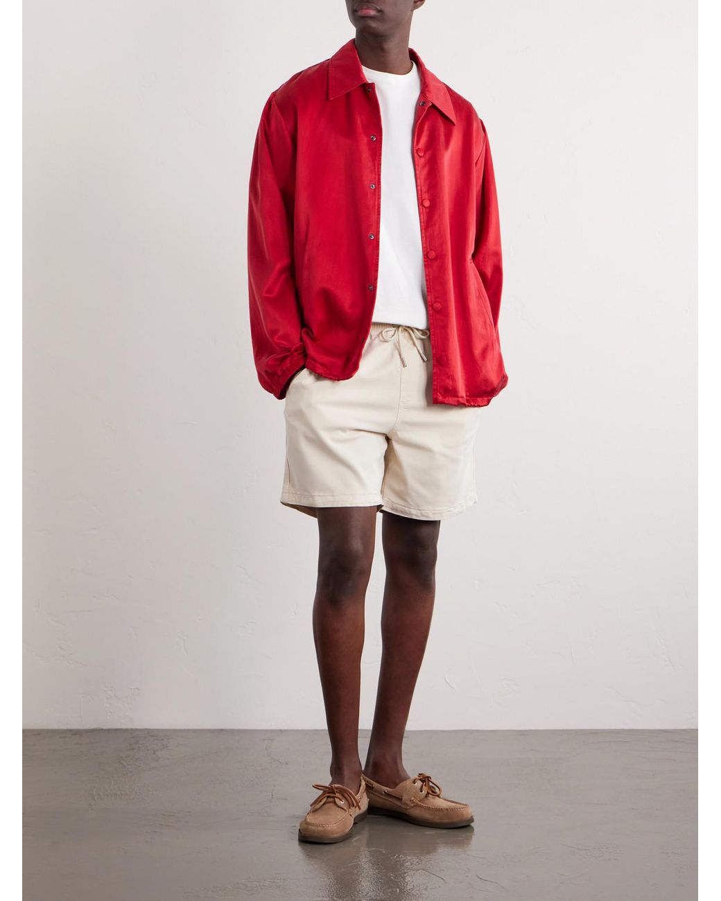 NN07 Natural Gregor Straight-Leg Tencel Lyocell And Lenzing Ecovero-Blend Twill Drawstring Shorts for men