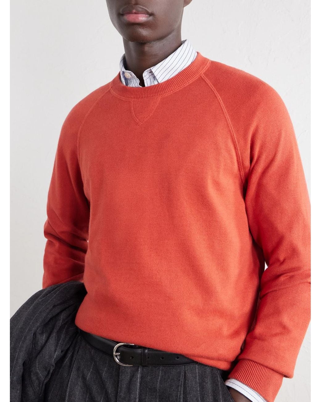 Ghiaia Red Cotton And Cashmere-Blend Sweatshirt for men
