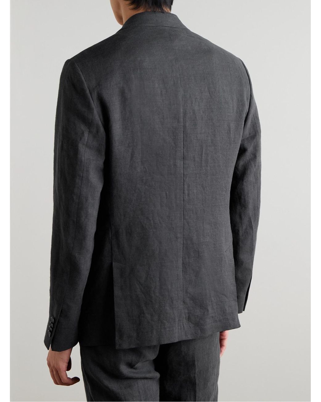Mr P. Black Regular-Fit Linen Suit Jacket for men