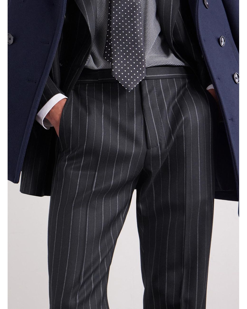 Tom Ford Gray Straight-Leg Pinstriped Wool-Twill Suit Trousers for men