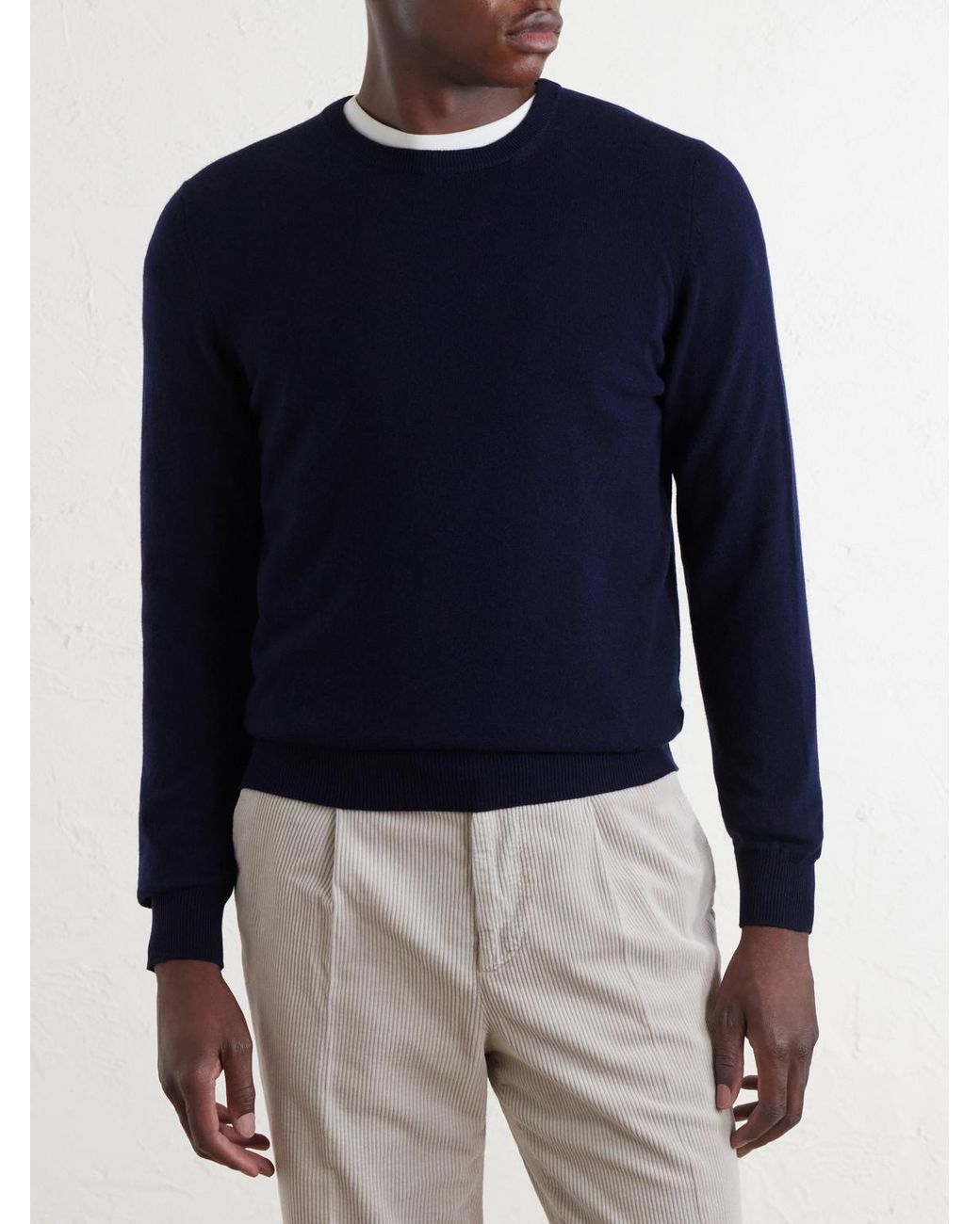 Fedeli Blue Argentina Cashmere Sweater for men
