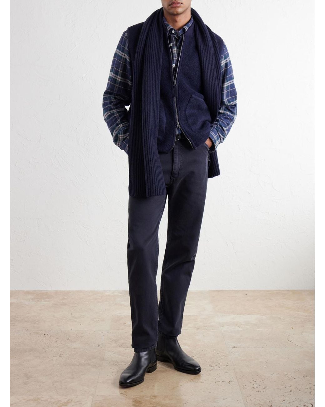 Piacenza 1733 Blue Cashmere Scarf for men