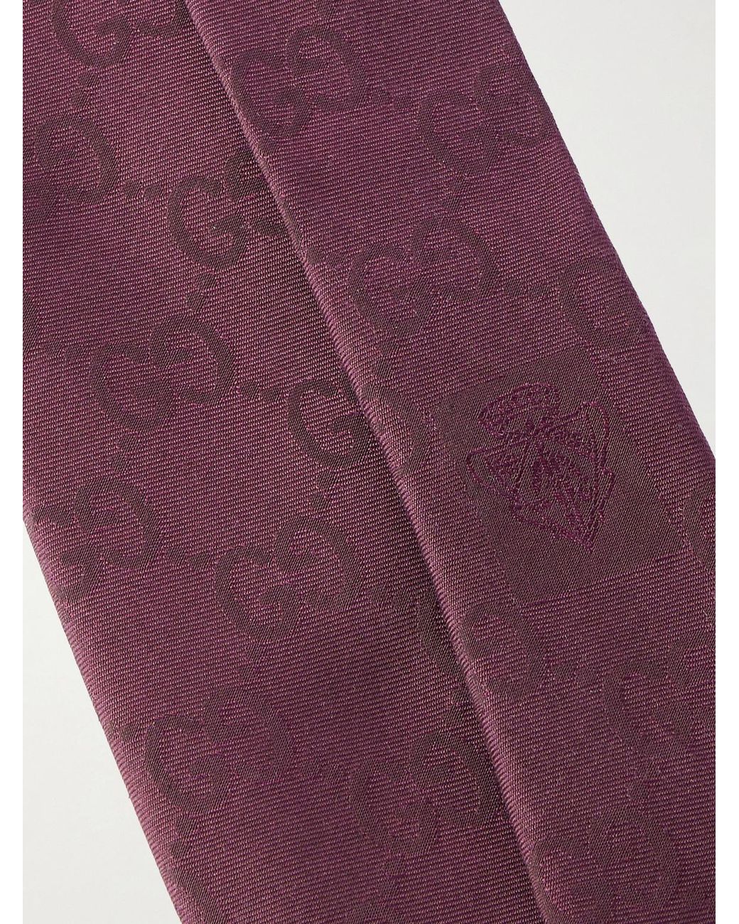 Gucci Purple 7Cm Logo-Jacquard Cotton And Silk-Blend Twill Tie for men