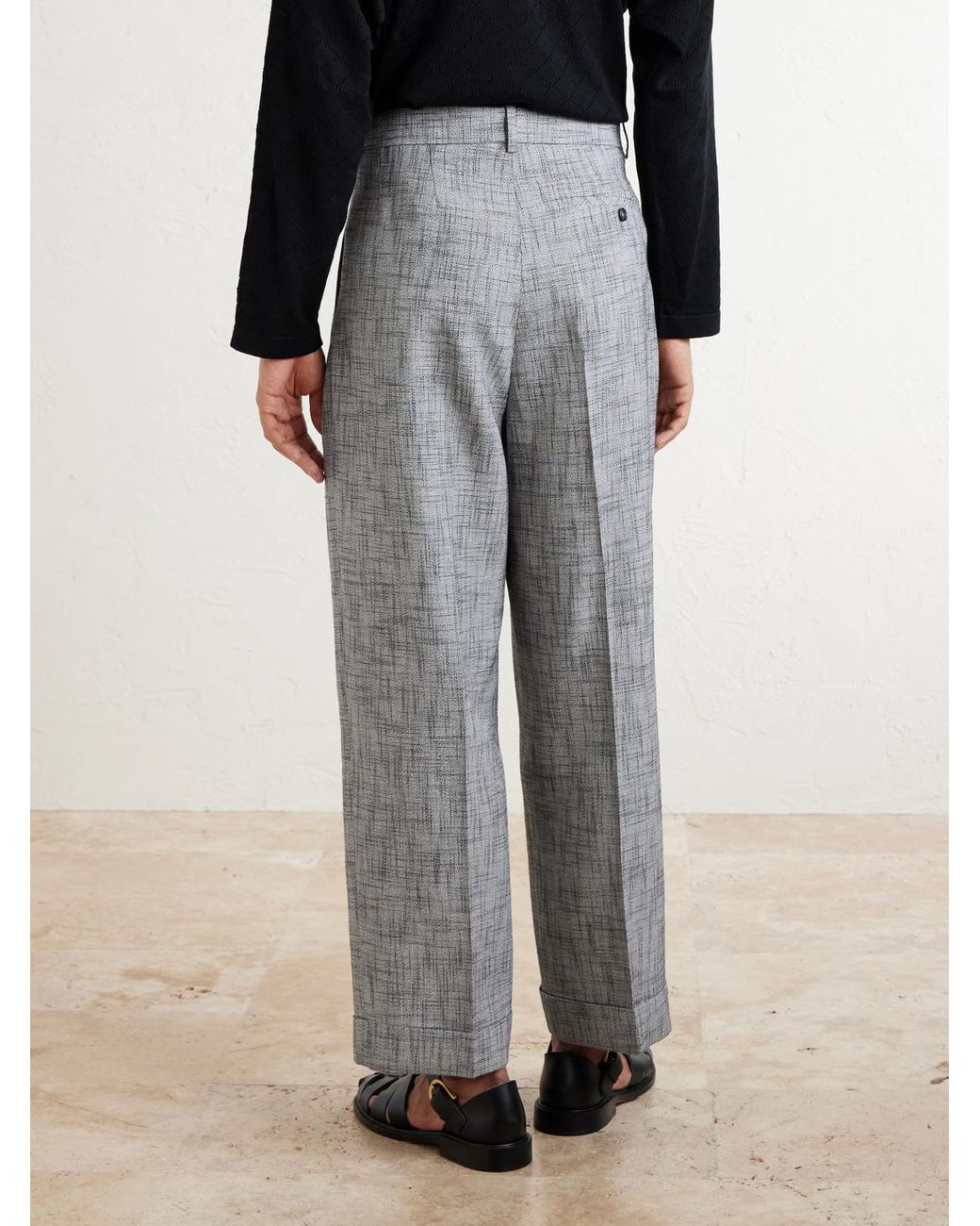 Bode Gray Static Weave Mcnab Straight-Leg Woven Trousers for men