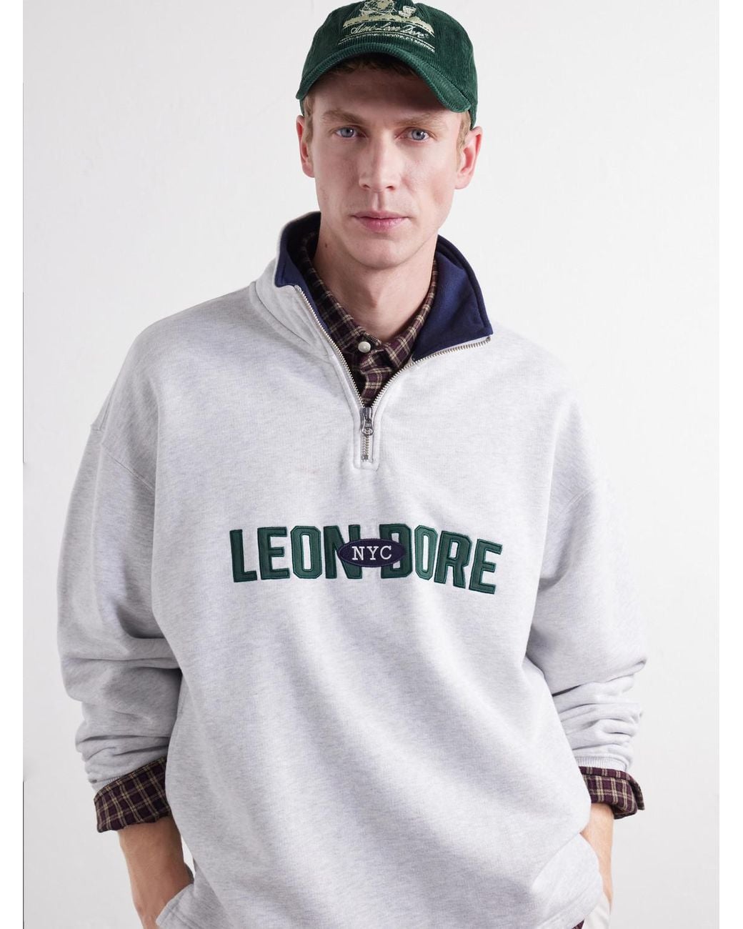 Aimé Leon Dore Green Unisphere Embroidered Cotton-Blend Corduroy Baseball Cap