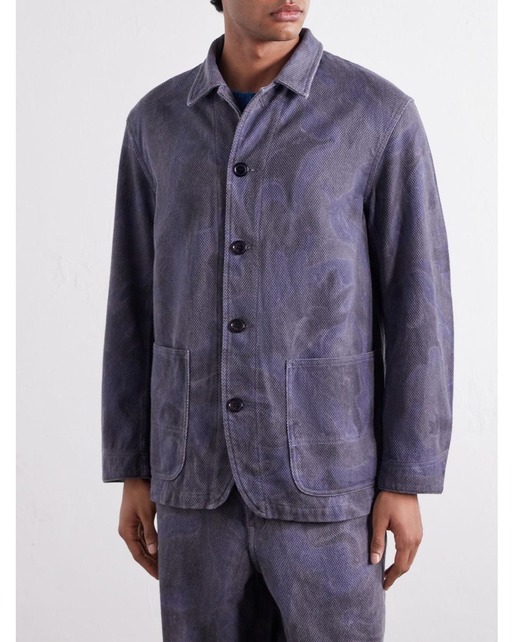 Blue Blue Japan Blue Coverall Sumi Nagashi Cotton-Sashiko Jacket for men