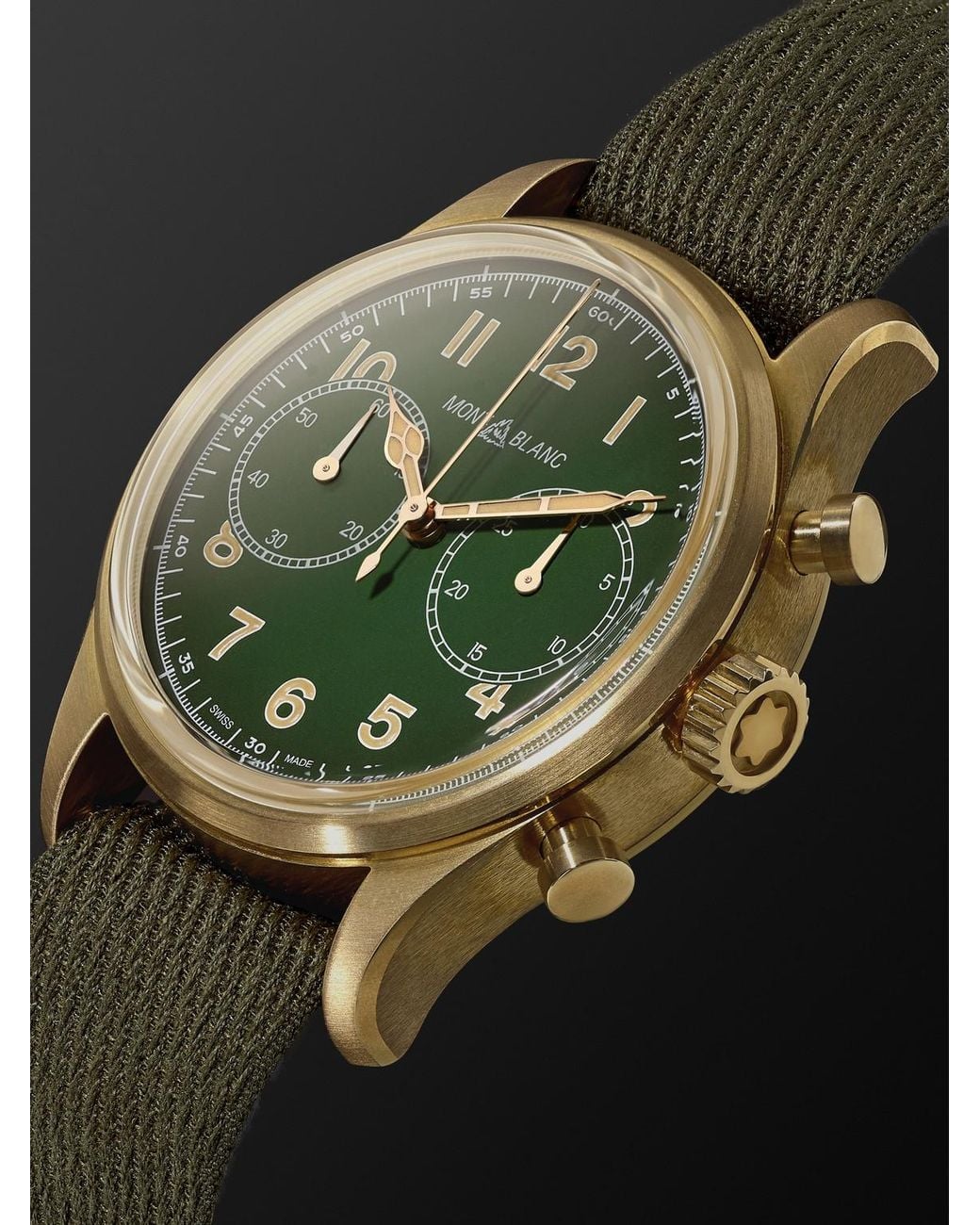 Montblanc Green 1858 Automatic Chronograph Limited Edition Bronze Watch, Ref. 119908 for men