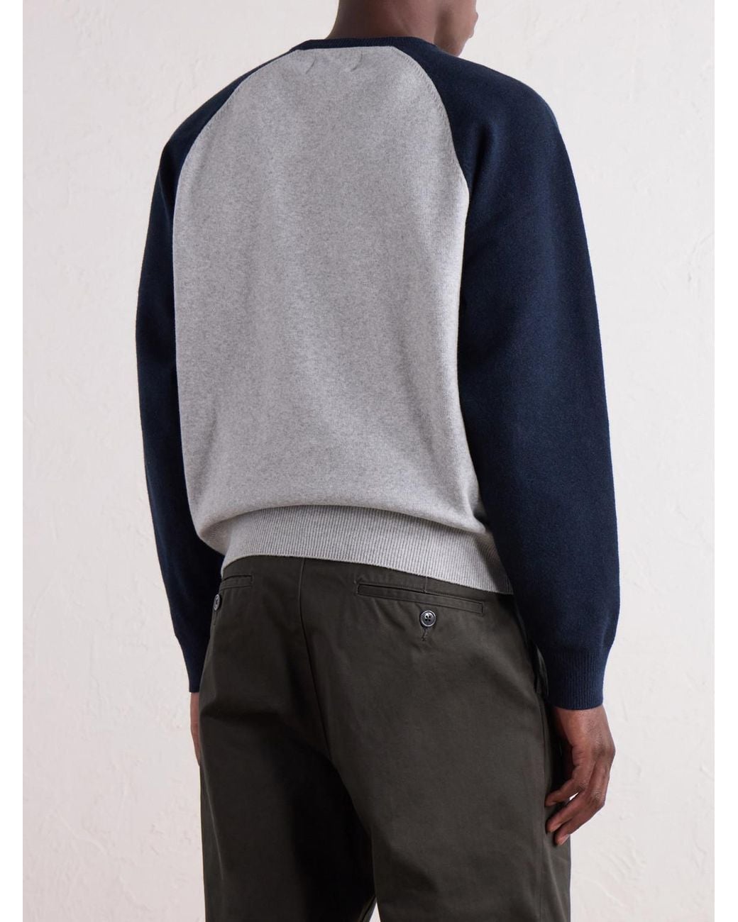 (w)taps Blue Ian Logo-embroidered Cotton-blend Sweater for men