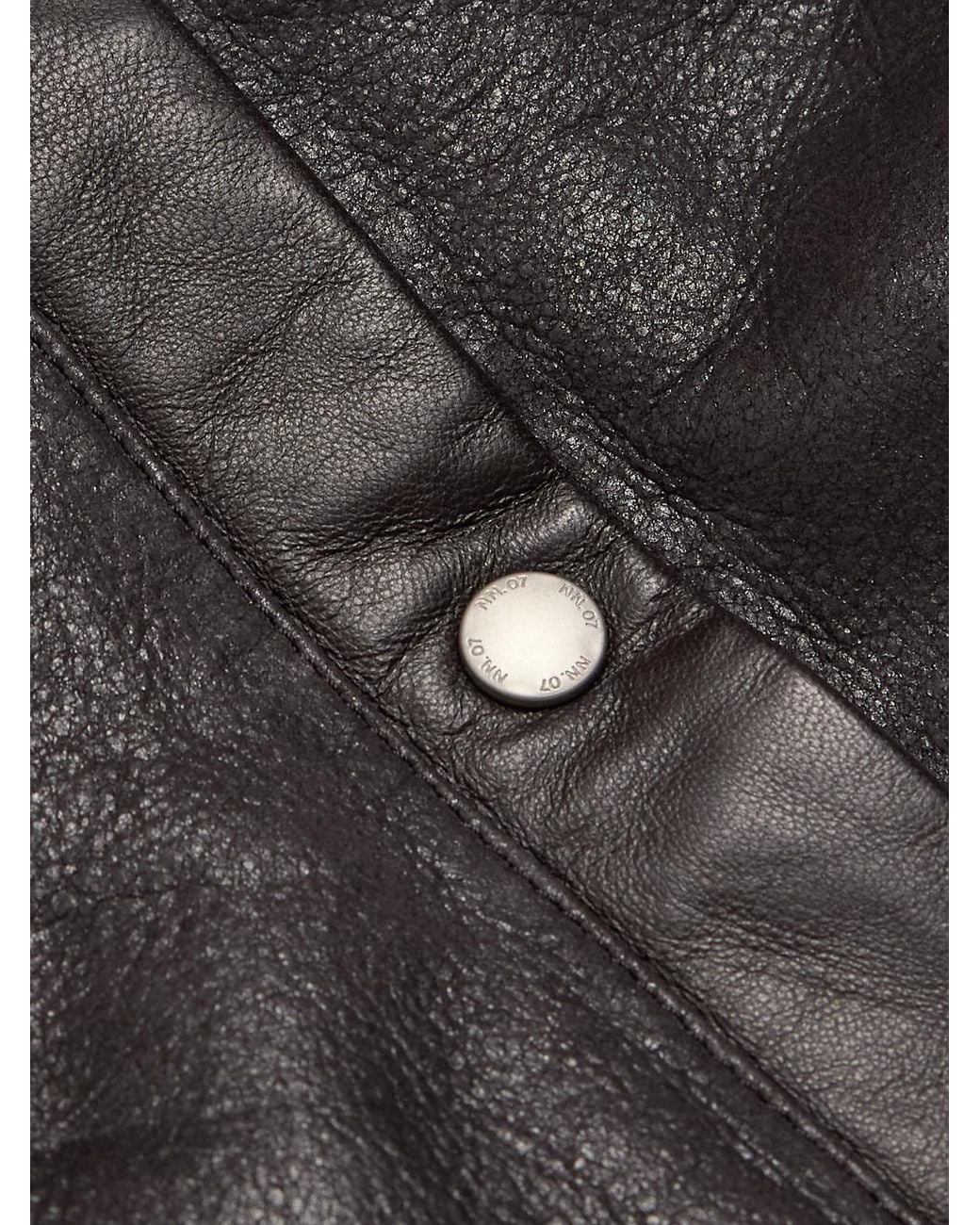 NN07 Black Atkinson 8173 Shearling Bomber Jacket for men