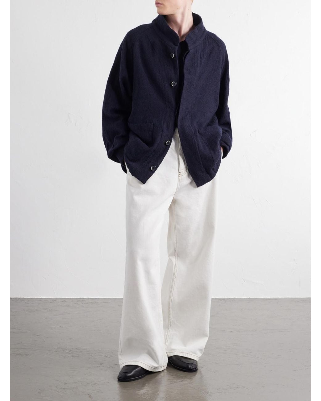 Barena Blue Barcarolo Virgin Wool Blouson Jacket for men