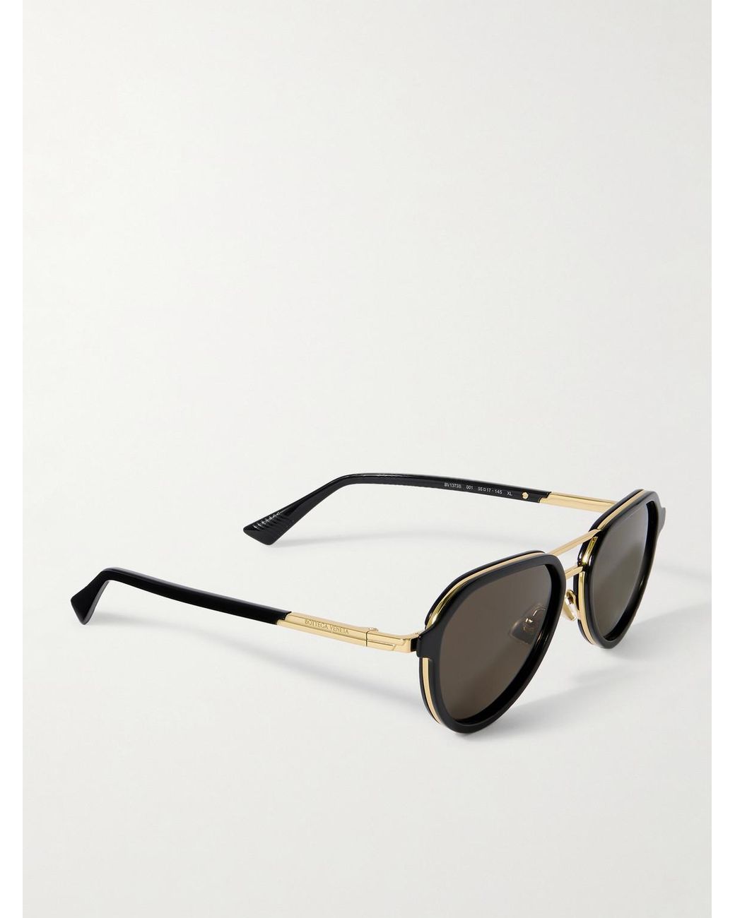 Bottega Veneta Brown Aviator-style Recycled-acetate And Gold-tone Sunglasses for men