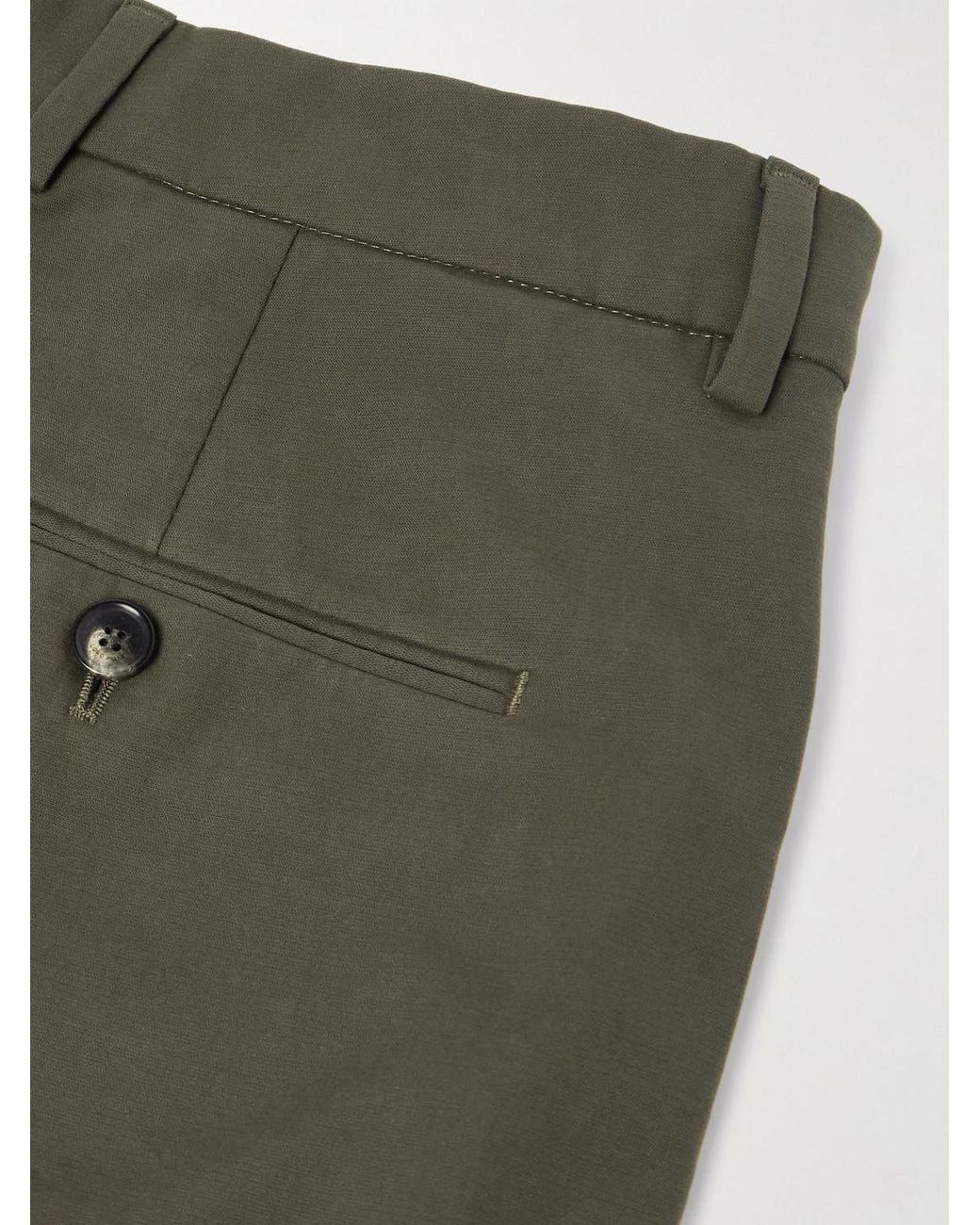 Loro Piana Green Jarno Straight-Leg Stretch-Cotton Bermuda Shorts for men