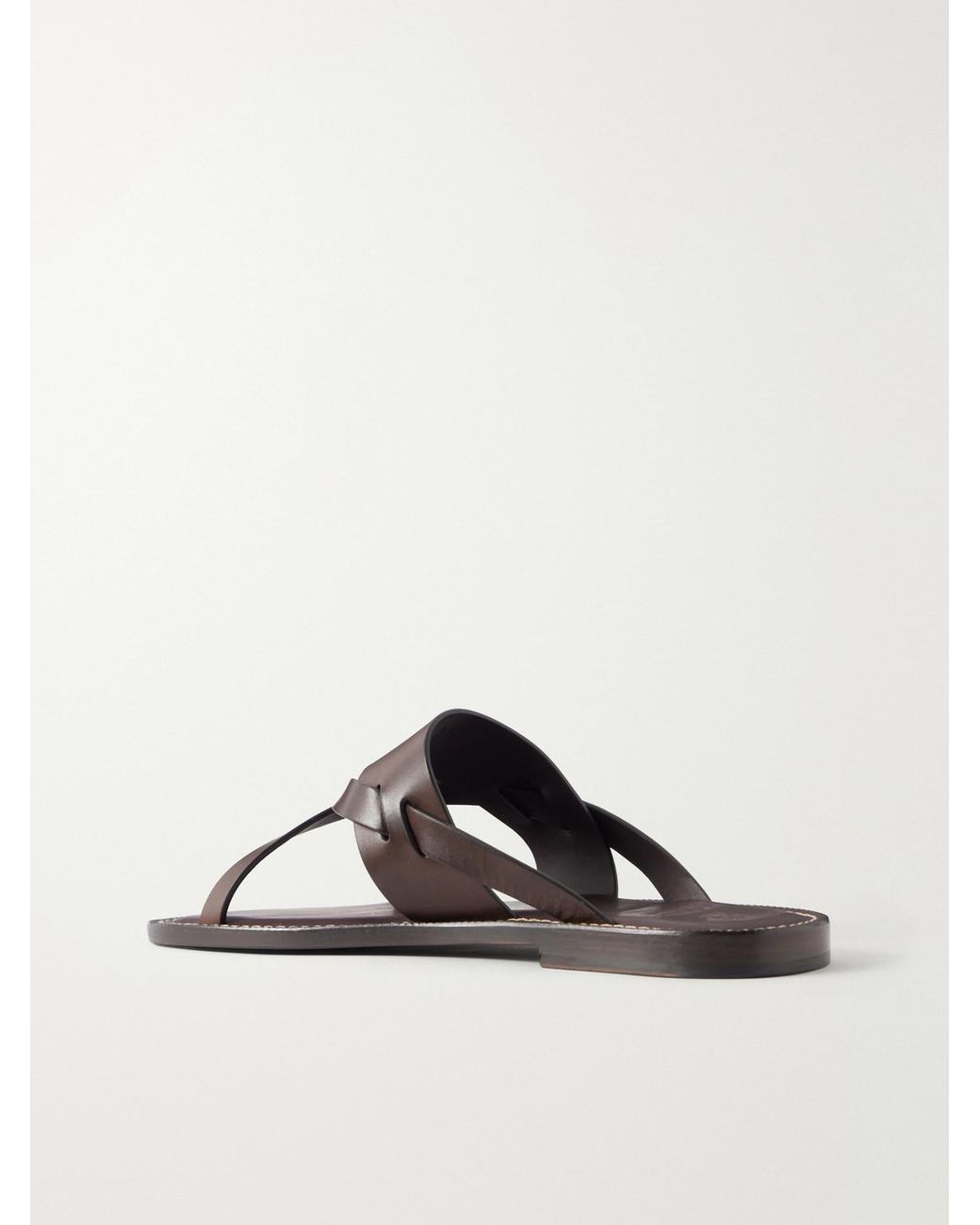 Brunello Cucinelli Brown Leather Sandals for men