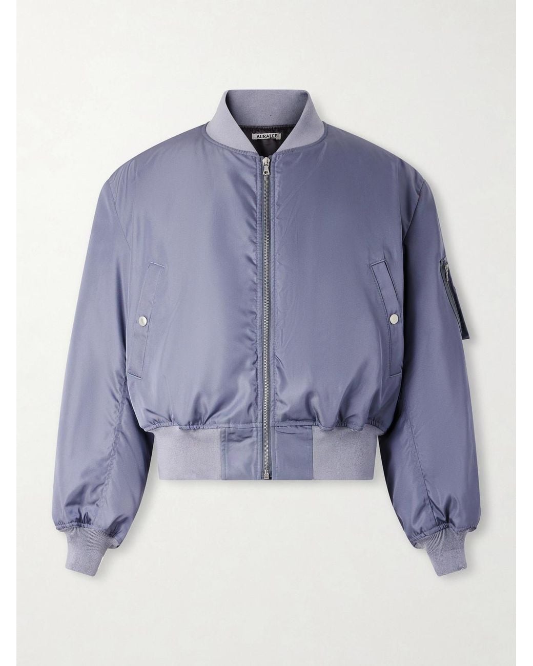 Silk-Twill Bomber Jacket di Auralee in Blue da Uomo