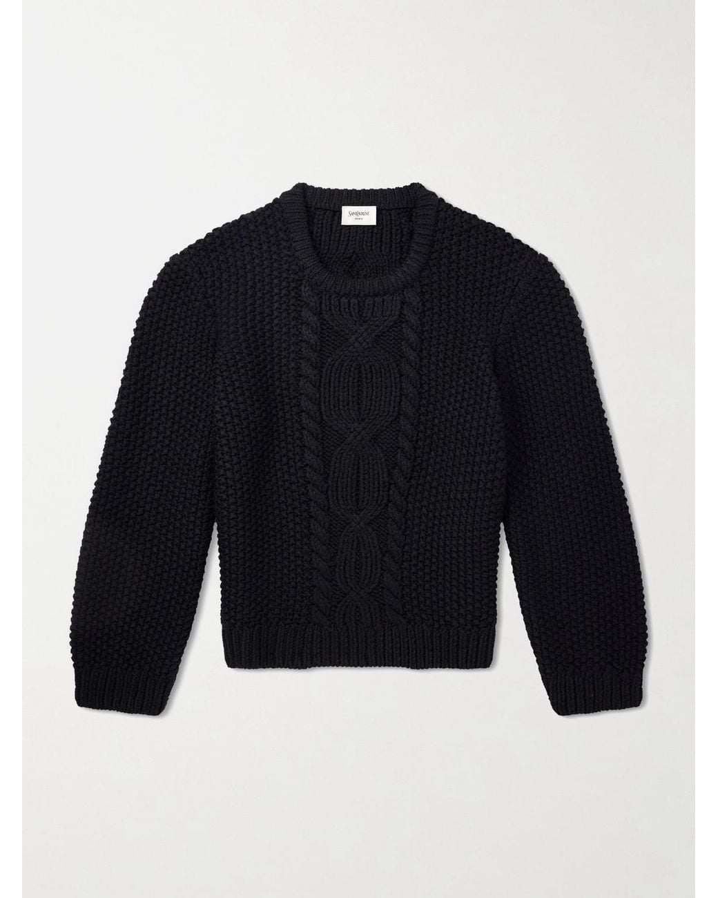 Saint Laurent Blue Knitted Wool Sweater for men