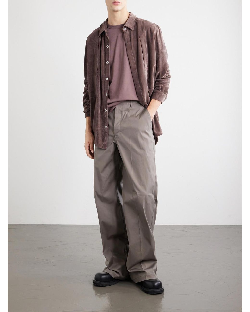 Rick Owens Purple Brad Cotton-Jersey T-Shirt for men