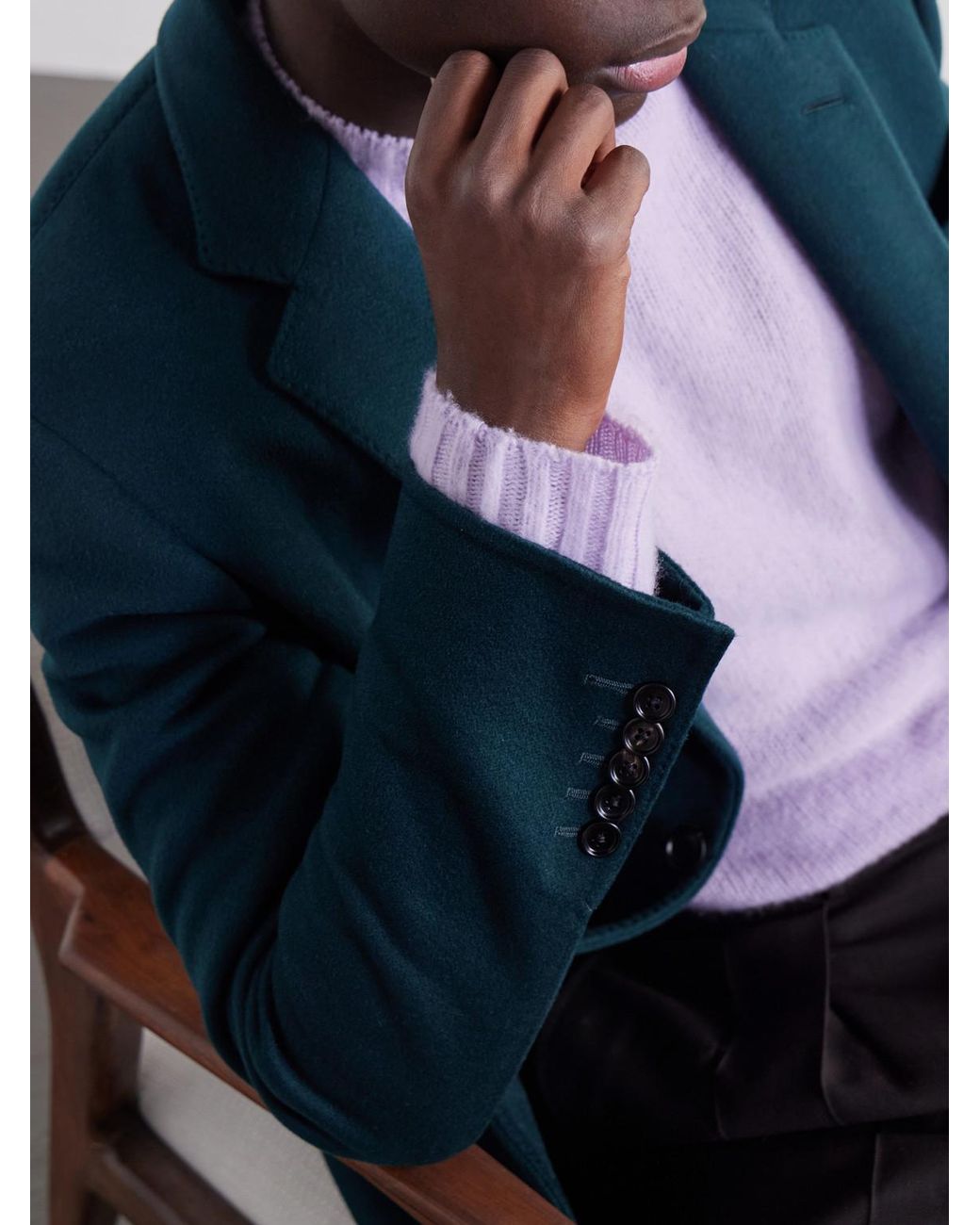 Tom Ford Blue Woven Cashmere Blazer for men