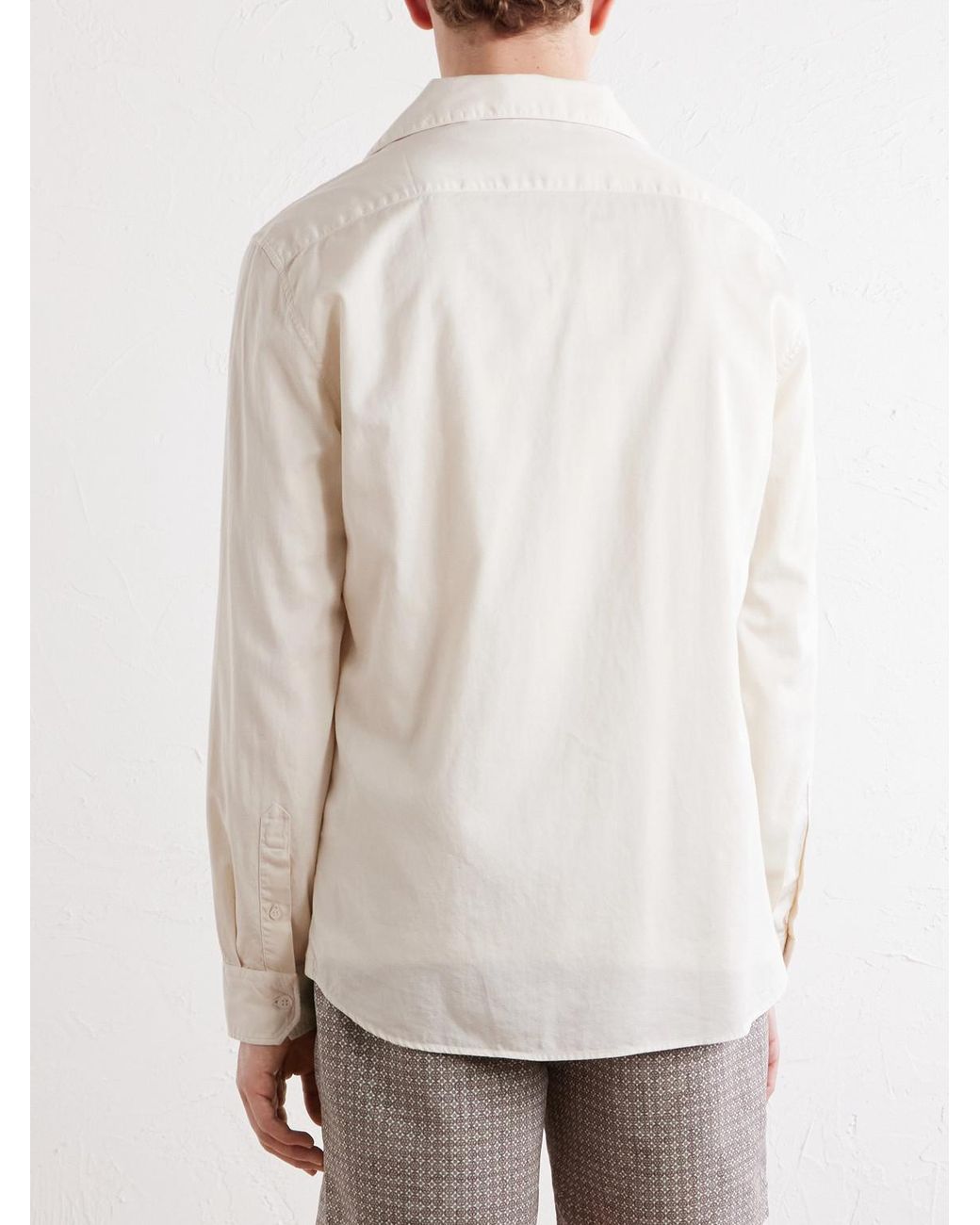 Brunello Cucinelli Natural Cotton-Poplin Shirt for men