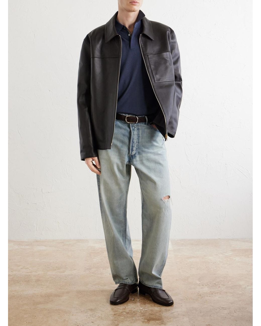Paul Smith Black Leather Jacket for men