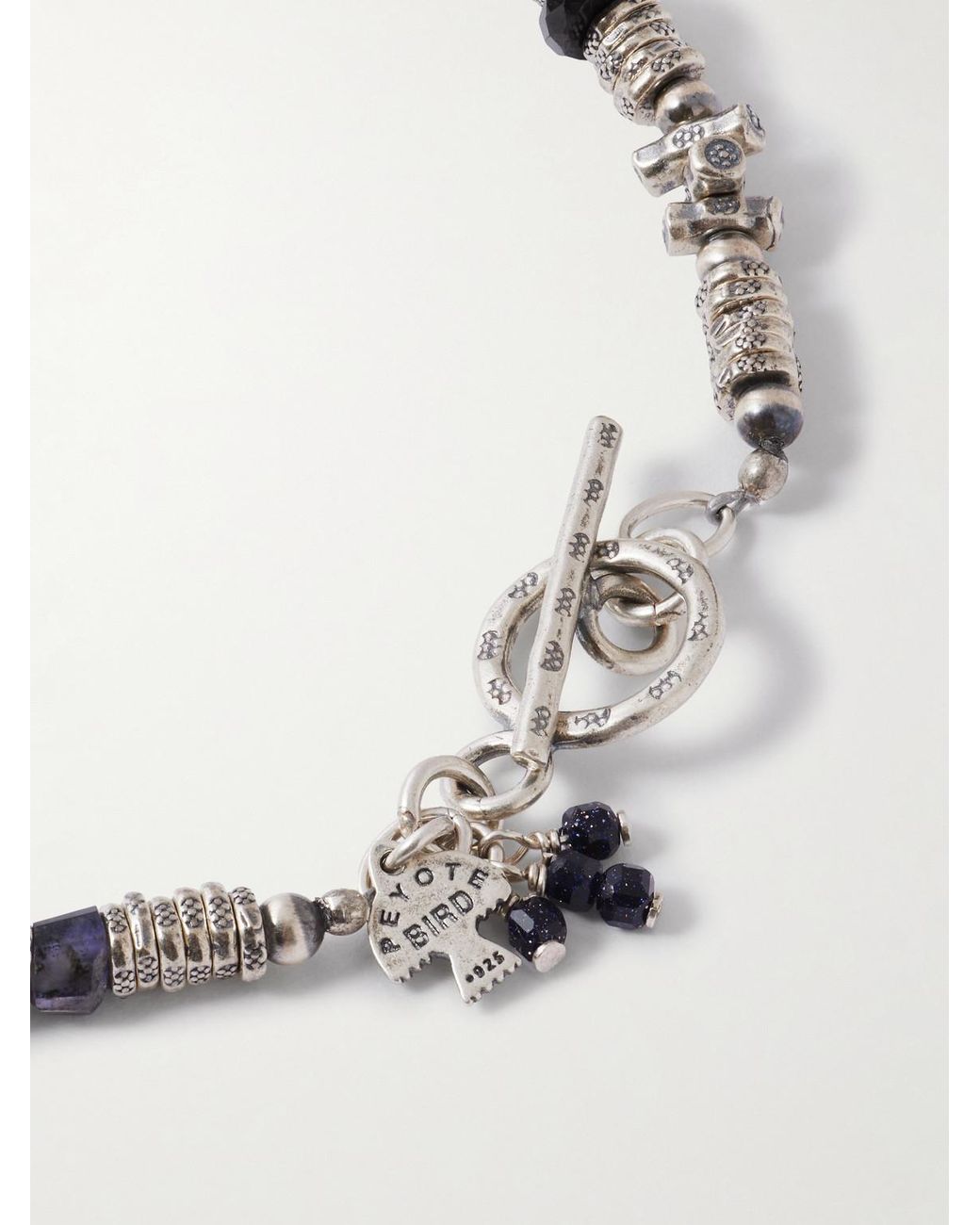 Peyote Bird Metallic Cendre Sterling Multi-Stone Beaded Bracelet for men