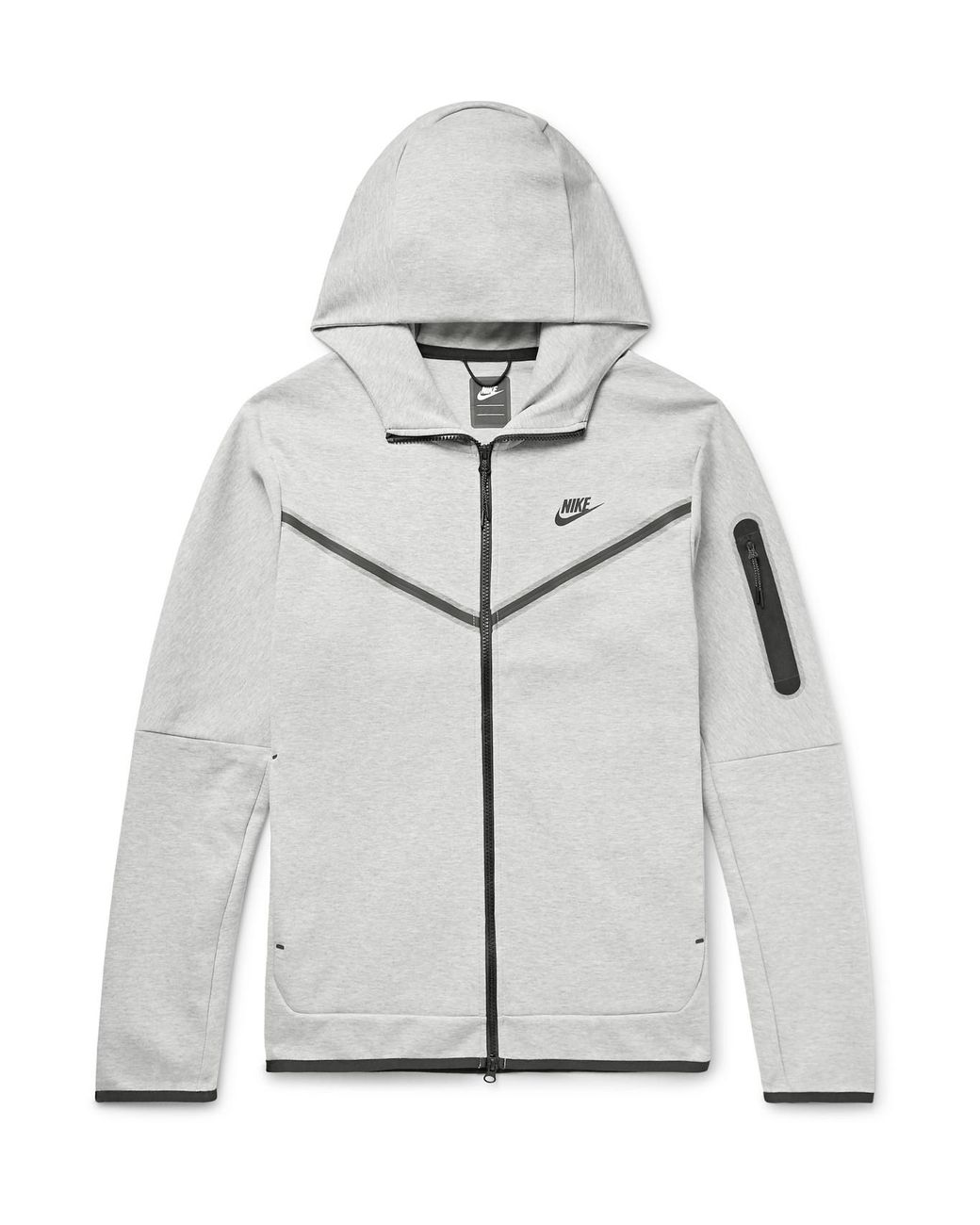 Nike Sportswear Mélange Tech Fleece Zip-up Hoodie in Gray for Men - Lyst