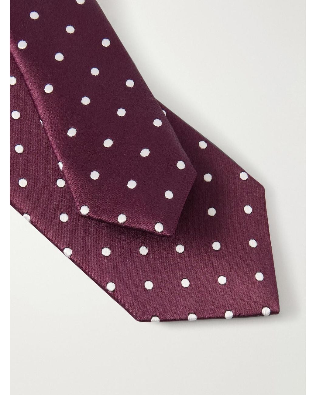 Tom Ford Purple 6Cm Polka-Dot Jacquard Silk-Satin Tie for men