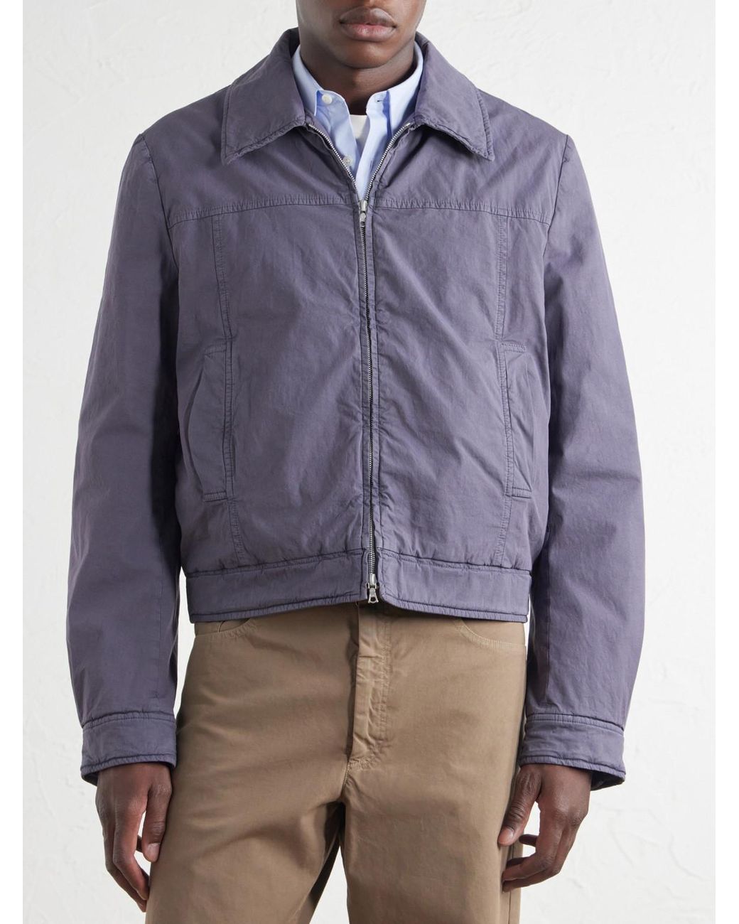 Dries Van Noten Blue Cotton-Blend Blouson Jacket for men