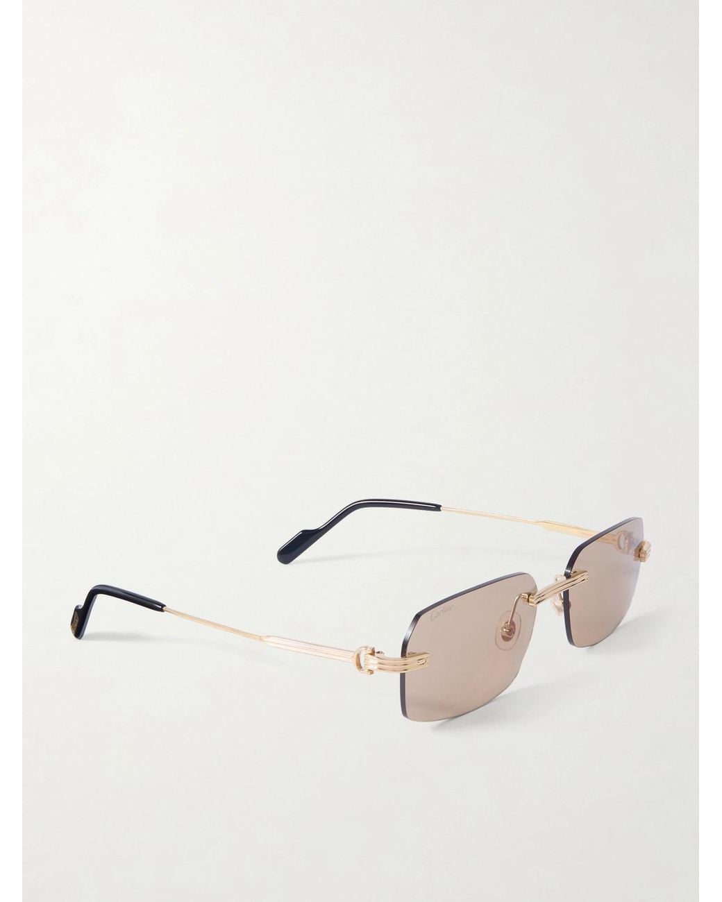Cartier Natural Première De Cartier Rimless Square-Frame-Tone Metal Sunglasses for men