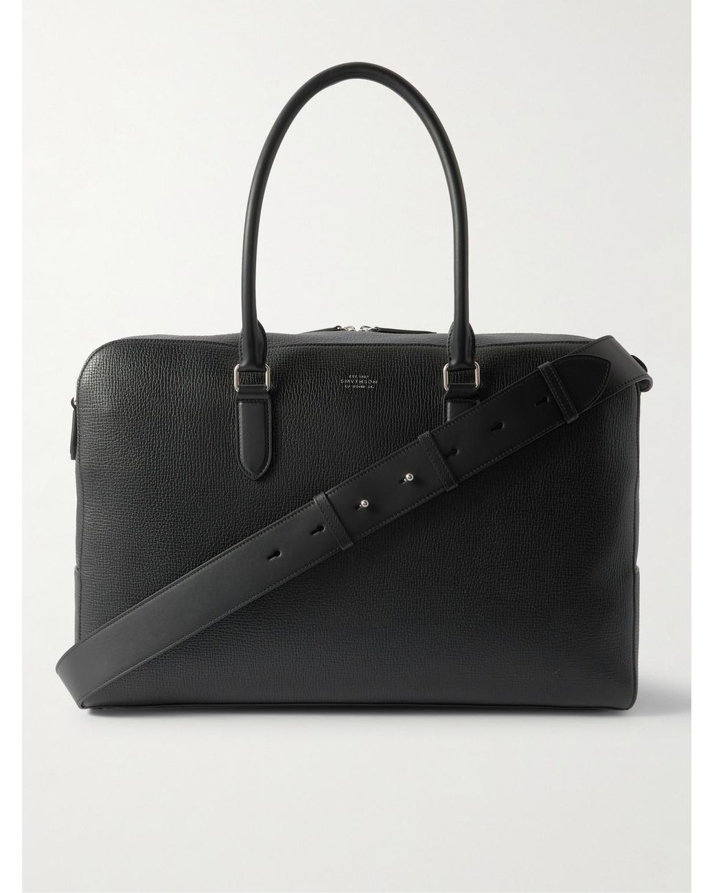 Smythson Black Ludlow Leather Weekend Bag for men